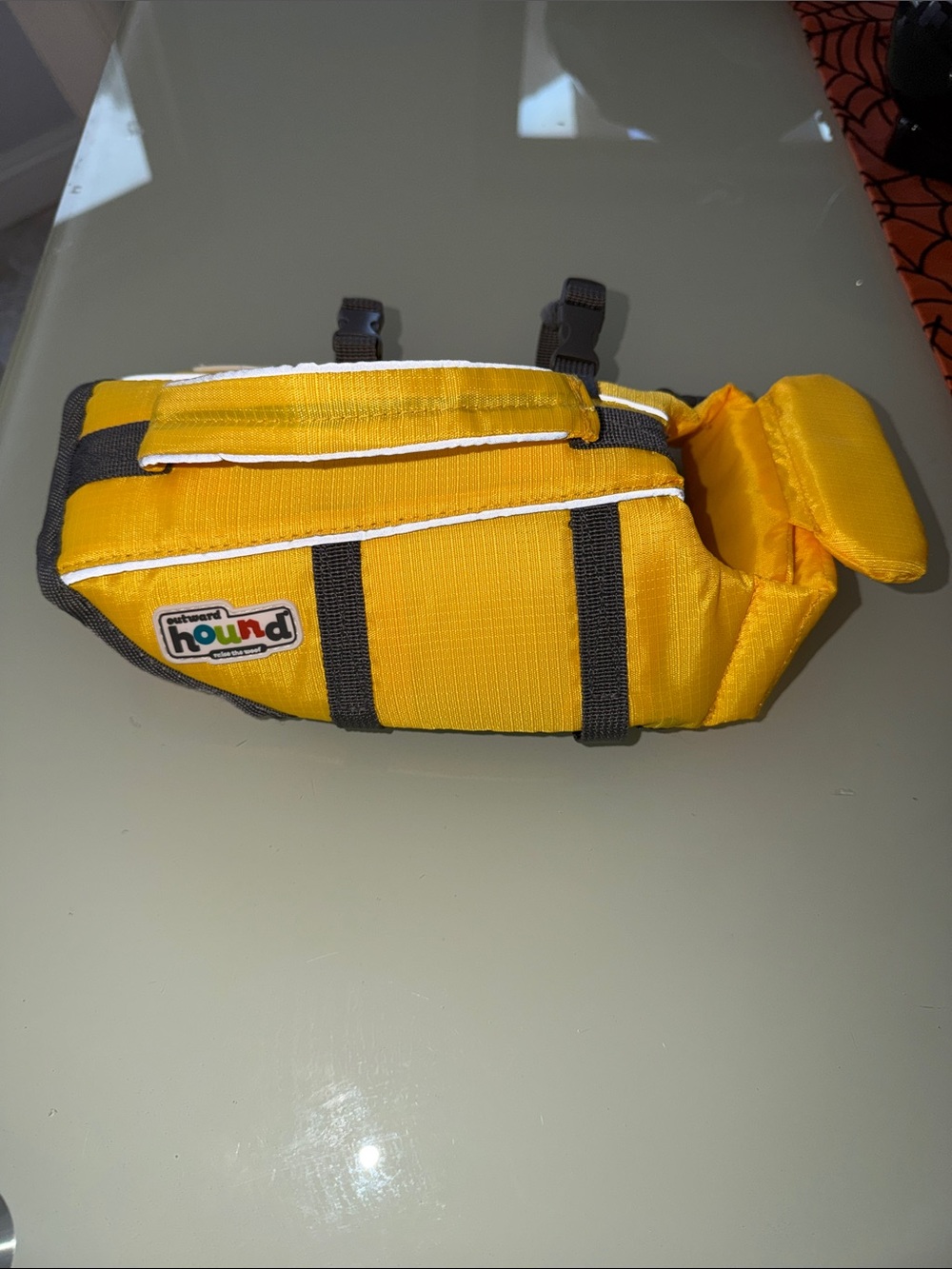Outward Hound Bright Yellow Dog Belt Bag with Black Trim
